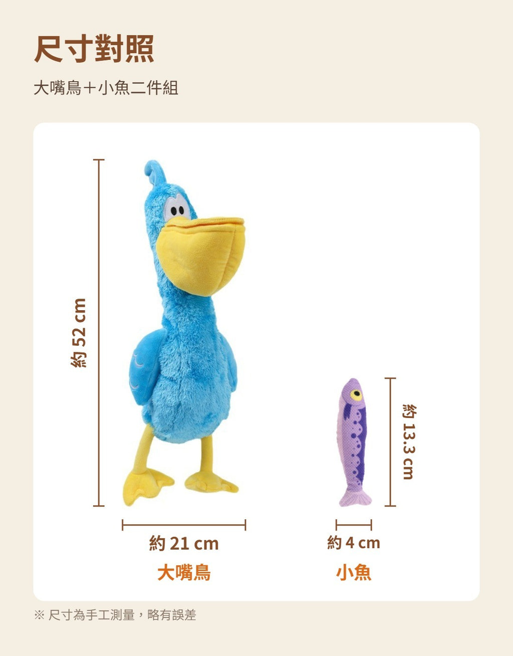 Q-monster 大嘴鳥與小魚藏食發聲玩具二件組｜商品圖片 6